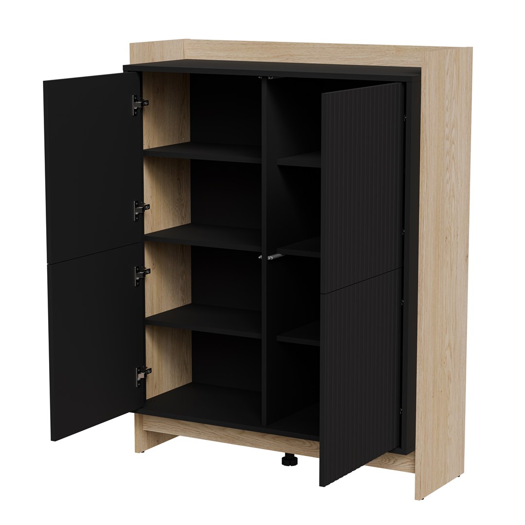 Cama PORTO chest of drawers 100x38x130 oak/black - Image 1