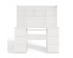 Kuba Wooden Desk with Bookcase White 180x150x70cm