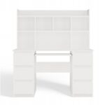 Kuba Wooden Desk with Bookcase White 180x150x70cm