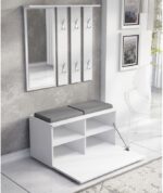 Gar Entry Furniture with Mirror / Hanger / Shoe Rack & Bench 85x45x35cm - Image 4