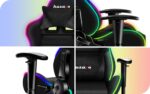 Huzaro Ranger 6.0 Child RGB Mesh Artificial Leather Gaming Chair with Adjustable Armrests and RGB Lighting Black - Image 5