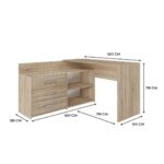 Corner Desk Dany Wooden Beige 120x120x75cm - Image 4