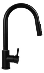 Pyramis Camea Drop-In Kitchen Sink Made of Liquid Granite with Faucet L79xW50cm Black - Image 3