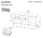 Cama Chest of drawers 1 ALMERA 156x42x75 walnut/cashmere - Image 4