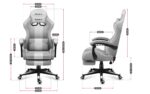 Huzaro Force 4.7 Fabric Gaming Chair with Footrest White Mesh - Image 9