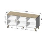 Cama sideboard LOTTA 150 3D white + sonoma oak