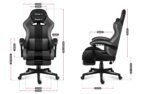 Huzaro Force 4.7 Artificial Leather Gaming Chair with Footrest Grey Mesh - Image 8