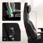 Huzaro Force 8.1 Fabric Gaming Chair with Adjustable Arms and Footstool Black - Image 4
