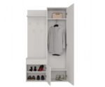 Entry Furniture with Mirror / Hanger / Shoe Rack & Wardrobe 100x35x180cm - Image 4