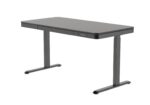 Desk Wooden Black with Metal Legs & USB ports 140x70x50cm - Image 3