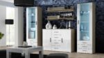 Soho Floor-standing Living Room Display Cabinet made of Particleboard with Glass Sonoma oak 60x41x192cm - Image 7