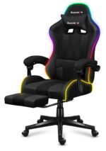 Huzaro Force 4.7 Artificial Leather Gaming Chair with RGB Lighting and Footrest Grey Mesh - Image 7