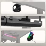 Electric Gaming Desk Wooden Black with LED 100x50x75cm - Image 4