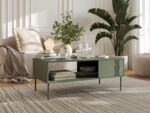 Rectangular Central Coffee Table Tresse Wooden Matte Green M110xW60xH40cm - Image 2