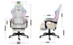 Huzaro Force 4.7 Fabric Gaming Chair with RGB Lighting and Footrest White - Image 3