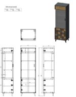 Wit Soul1d Floor-standing Living Room Display Cabinet made of Particleboard with Glass & Lighting Black 60x45x192cm - Image 5