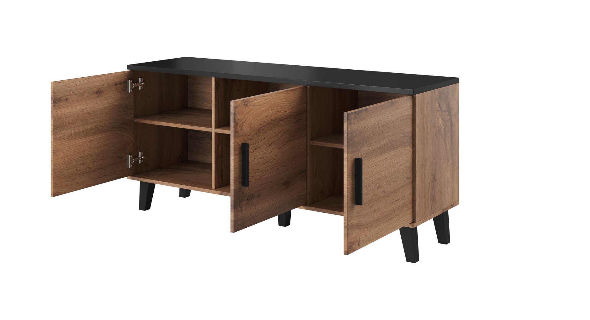 Cama sideboard LOTTA 150 3D wotan oak + mat black - Image 1