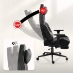 Huzaro Force 8.1 Fabric Gaming Chair with Adjustable Arms and Footstool Black - Image 2