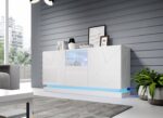 QIU 2D1K chest of drawers 150x41.5x75 cm glossy white/glossy white - Image 3