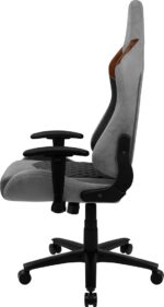 Aerocool Duke AeroSuede Fabric Gaming Chair with Adjustable Arms Black / Brown / Gray - Image 4