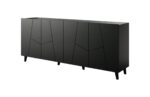 Μπουφές Etna Ξύλινος με Συρτάρια Black Matt 200x42x82cm - Image 2