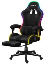 Huzaro Force 4.7 Artificial Leather Gaming Chair with RGB Lighting and Footrest Grey Mesh - Image 8