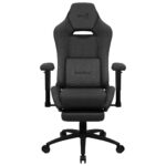 Aerocool Royal AeroWeave Fabric Gaming Chair with Adjustable Arms and Footrest Ash Black - Image 2