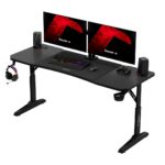 Γραφείο Gaming Hero Ξύλινο Black με Μεταλλικά Πόδια, Ρυθμιζόμενο Ύψος & LED 160x60x79εκ. - Image 6