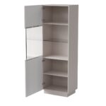 Floor-standing Living Room Display Cabinet made of Particleboard with Glass Cashmere 59.5x42x178cm - Image 2