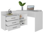 Corner Desk Dany Wooden White 120x120x75cm - Image 2