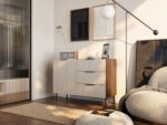 Cama Chest of drawers 2 ALMERA 104x42x75 walnut/cashmere - Image 3