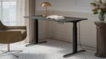 Gaming Office Wooden Black/anthracite with Metal Legs & Adjustable Height 150x80x72cm - Image 3