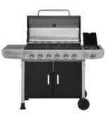 Ravanson GO-6 Gas Grill with Cast Iron Grill 74.8x38.5cm with 6 Burners 15.1kW and Side Burner 2.5kW - Image 3