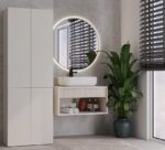 BATHROOM CABINET NEL DD 1K BASKET CASMERE COLOUR LONG DOORS - Image 10