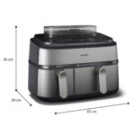 Philips Air Fryer with Double Detachable Bucket 9lt Silver NA555/00 - Image 6