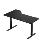 Electric Gaming Office Hero 9.1 Wooden Black with Metal Legs, Adjustable Height, LED & USB ports 147x112x74cm - Image 11