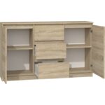 Sideboard 2d3s Wooden with Drawers Sonoma 120x40x97cm - Image 2