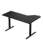 Electric Gaming Office Hero 9.1 Wooden Black with Metal Legs, Adjustable Height, LED & USB ports 147x112x74cm - Image 9