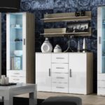 Cama living room sideboard UNI sonoma oak/white gloss