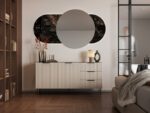 Cama Chest of drawers 1 ALMERA 156x42x75 walnut/cashmere - Image 3
