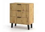 Bedroom Chest of Drawers from Wood & Metal Scandi Artisan 70x39x81.5cm - Image 3