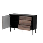 Cama CORTINA 1D3S chest of drawers 120x40x81 black/walnut - Image 2