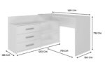 Corner Desk Dany Wooden White 120x120x75cm - Image 4