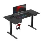 Electric Gaming Office Hero 9.1 Wooden Black with Metal Legs, Adjustable Height, LED & USB ports 147x112x74cm - Image 7