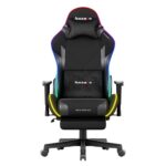Huzaro Force 5.7 Υφασμάτινη Καρέκλα Gaming με RGB Φωτισμό και Υποπόδιο Μαύρη - Image 2