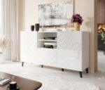 ABETO chest of drawers 150x42x82 white glossy - Image 3