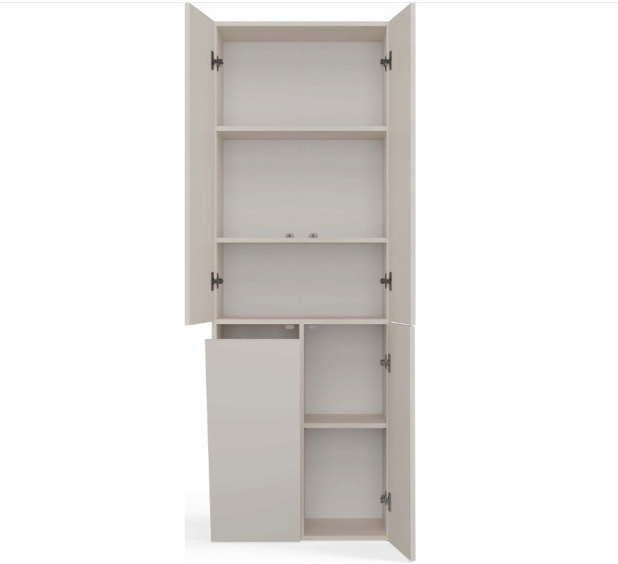 BATHROOM CABINET NEL DD 1K BASKET CASMERE COLOUR LONG DOORS - Image 1