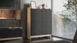 Cama PORTO chest of drawers 100x38x130 oak/black - Image 3