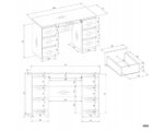 Kuba Wooden Desk with Bookcase White 180x150x70cm - Image 12