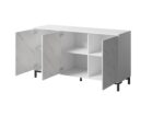 Sideboard Marmo Wooden with Drawers White Matt 150x45x80.5cm - Image 2